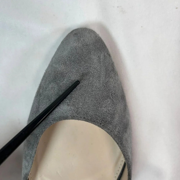 Cole Haan Grand OS Lara Size 9.5 Suede Wedge Heels Ankle Strap Snakeskin Gray - Picture 9 of 11